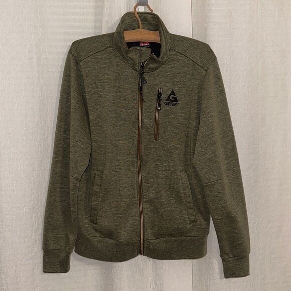 GERRY M Men’s Camo Green Heathered Full Zip Sweatshirt - Picture 1 of 16